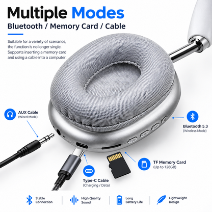 P9 Wireless Headphones | Premium Bluetooth Over-Ear Headset with Deep Bass
